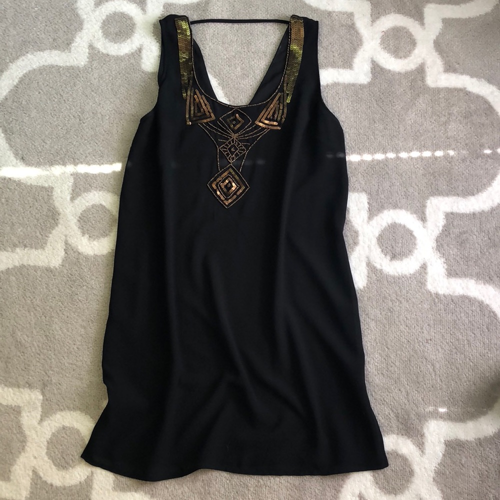 Black Embellished Shift Dress